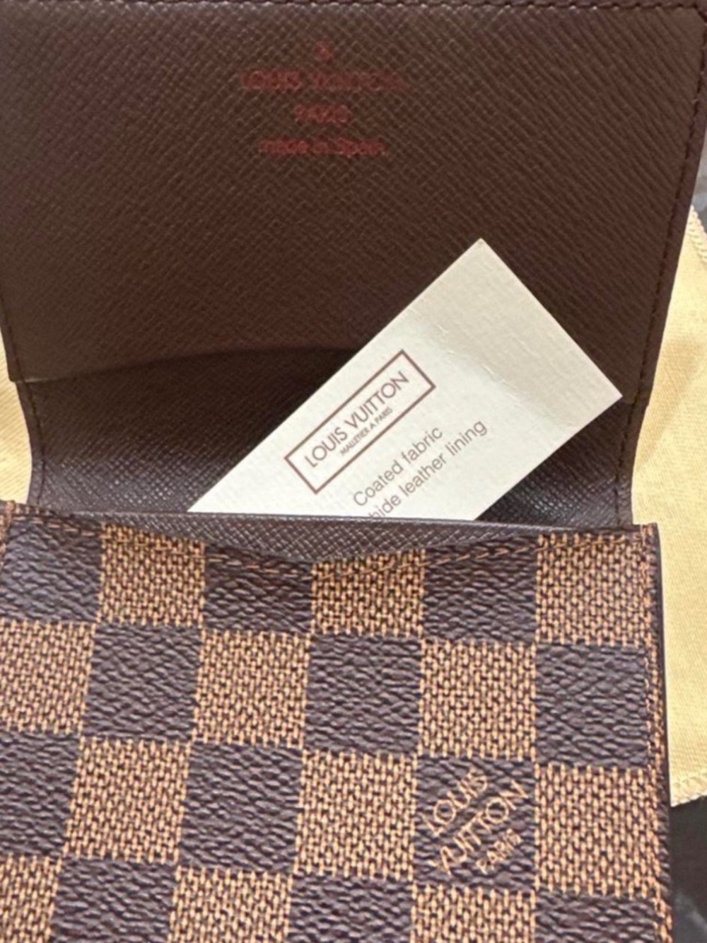 Authentic Damier Ebene Card Holder Wallet